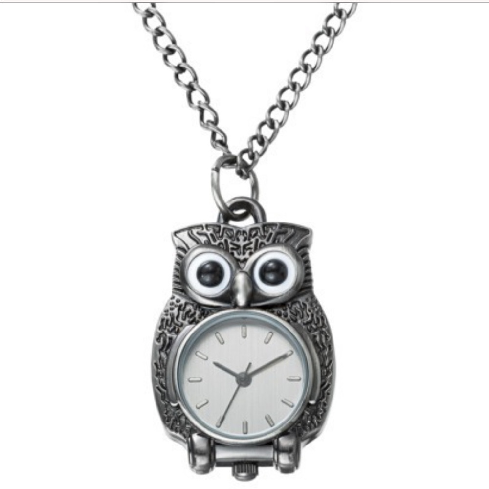 Owl clock necklace